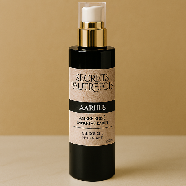 Gel douche Aarhus 250 mL au parfum ambre boisé – Secrets d'Autrefois