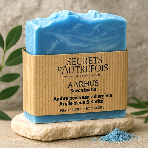Savon solide Aarhus à l'argile bleue et au beurre de karité – Secrets d'Autrefois